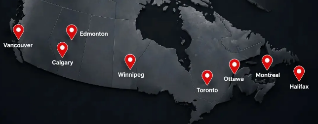 Coast-to-Coast Custom Patches Canada Delivery Map